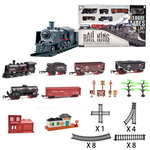 Classic Electric Trains Vihcle Railway Motorized Trian Track Set Model Toy Kids Toys for Children.