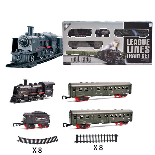 Classic Electric Trains Vihcle Railway Motorized Trian Track Set Model Toy Kids Toys for Children.