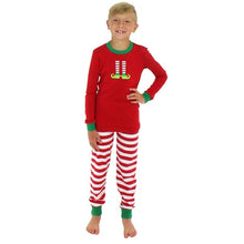 Load image into Gallery viewer, Matching Christmas PJS Fashion Round Neck Prints Family Pajama Sets Mother/Father /Kid /Baby Red Striped Christmas Clothes