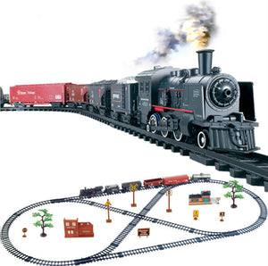 Classic Electric Trains Vihcle Railway Motorized Trian Track Set Model Toy Kids Toys for Children.