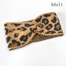 Load image into Gallery viewer, Mommy And Baby Headband Leopard Turban Women Girl Knitted Winter Headbands Mother Daughter Twisted Knot Headwrap Wide Hairband