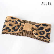 Load image into Gallery viewer, Mommy And Baby Headband Leopard Turban Women Girl Knitted Winter Headbands Mother Daughter Twisted Knot Headwrap Wide Hairband