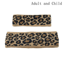 Load image into Gallery viewer, Mommy And Baby Headband Leopard Turban Women Girl Knitted Winter Headbands Mother Daughter Twisted Knot Headwrap Wide Hairband