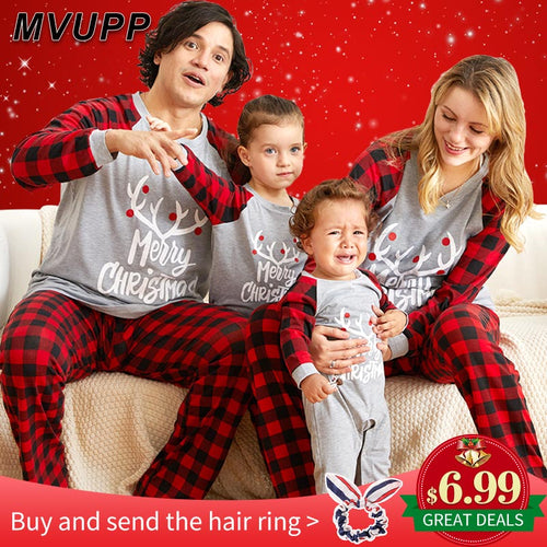 christmas family pajamas set mother daughter father son romper sleepwear dad mom and me matching outfits mommy baby clothes look